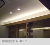 照明空间:H250mm

