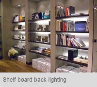 Shelf board back-lighting