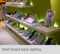 Shelf board back-lighting